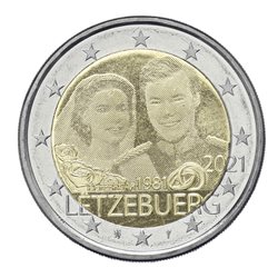 2 euros 2021-1B 40ans Mariage Grand Duca